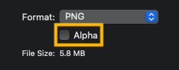 uncheck alpha while exporting